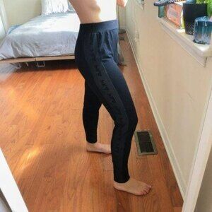 Fila Mesh Logo Paneled Jogger Leggings Black XS